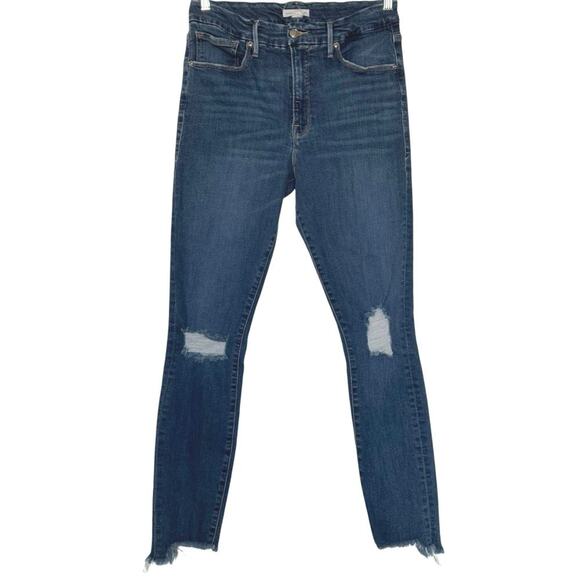 GOOD AMERICAN Good Legs High Waist Side Step Crop Skinny Jeans Size 12/31 - Picture 1 of 5